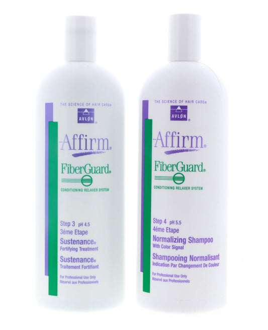 Affirm Fiberguard Normalizing Shampoo bottle demonstrates gentle cleansing for sensitive scalps.