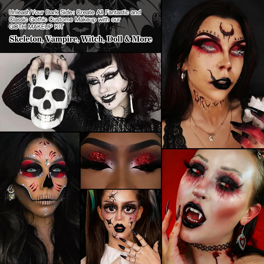 Afflano goth lipstick in black and red creates bold, dramatic lip looks.