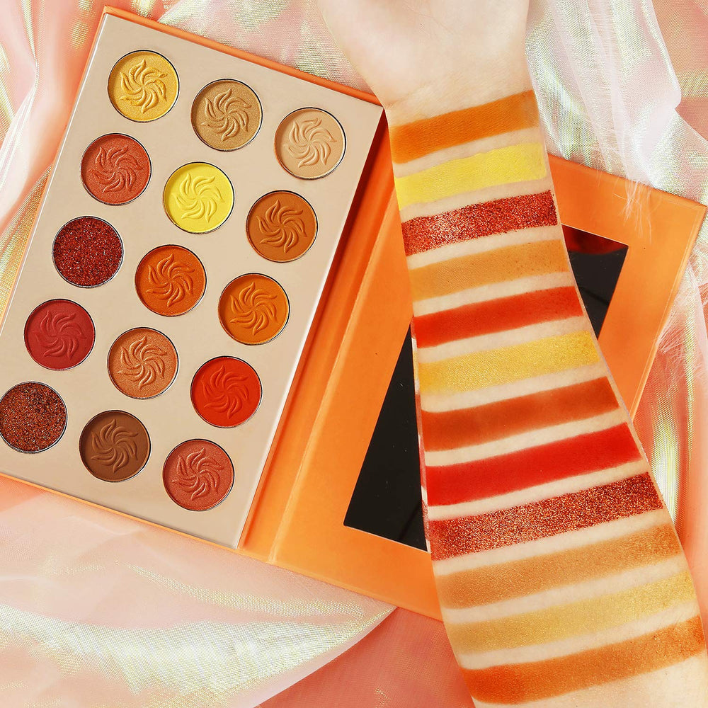 Afflano Sunset matte shades show a seamless transition with long-lasting color on lids.