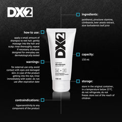 Climbazole and piroctone olamine ingredients highlighted for dandruff control in DX2.
