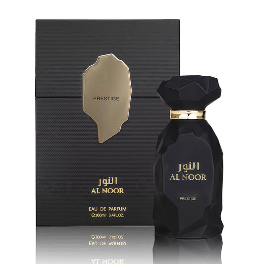 AFLUXE AL NOOR PRESTIGE bottle pour highlights a bold, long-lasting fragrance for daily wear.