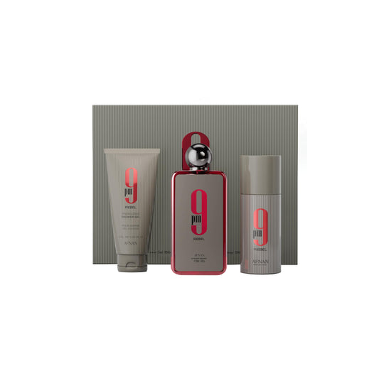 Afnan 9 PM Rebel EDP bottle, bold modern fragrance for daily wear and special occasions.