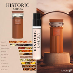Afnan Historic Olmeda 2ml bottle—classic sophistication with a contemporary edge.