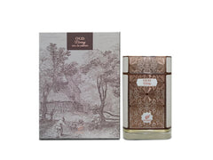 Afnan Oud Rising amber center, balanced warmth for confident days.