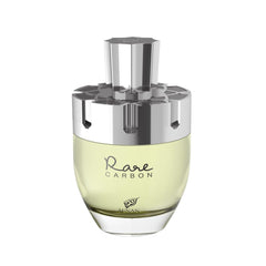 Afnan Rare Carbon bottle, front view, ideal for daily elegance.