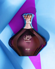 Vanity shot of Afnan Turathi Purple with warm lighting for romance.