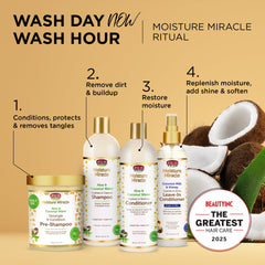 African Pride Moisture Miracle detangler packaging highlights three-pack value