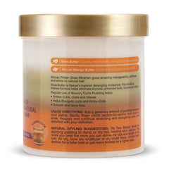 Defined curls and tamed frizz without stiffness using African Pride pudding.