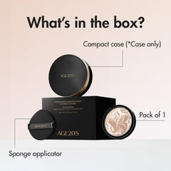 AGE 20's SPF 50+ foundation on skin for radiant, buildable finish.