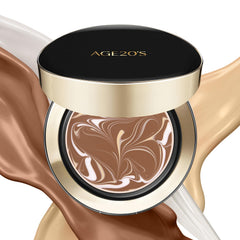 AGE 20's Signature Essence Pact bottle close-up shows SPF 50+ protection for daily wear.