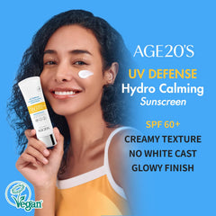 AGE 20's sunscreen back label close-up, Dermatest Excellent and SPF 60+.