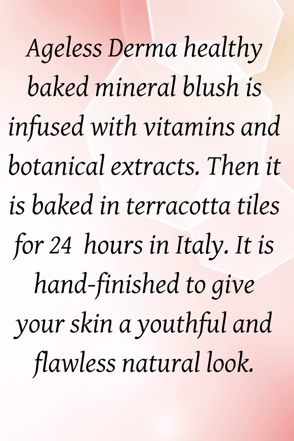 Ageless Derma baked blush packaging emphasizes clean cruelty-free formula.