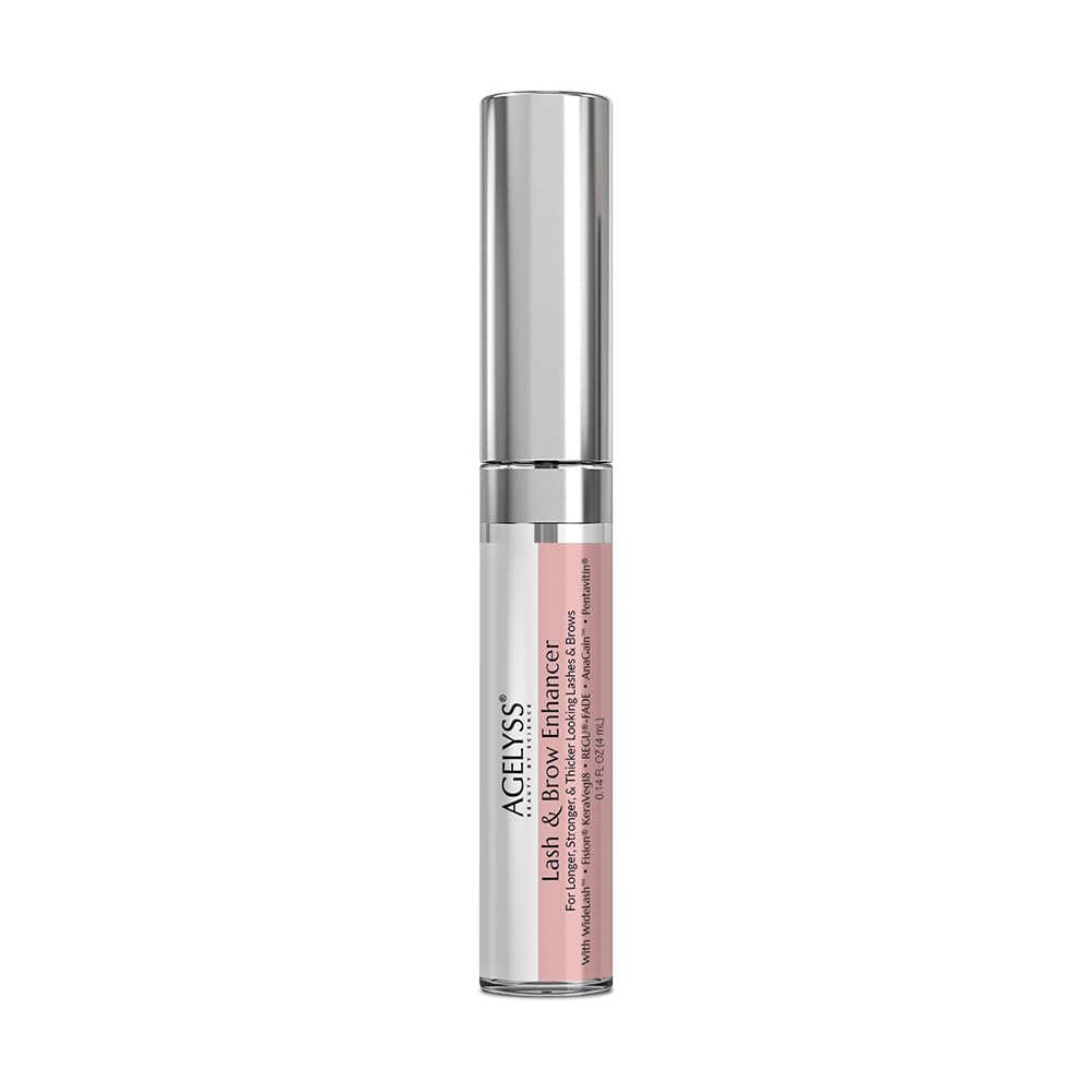 Agelyss Lash & Brow Enhancer bottle for easy daily use with potential lash and brow support.