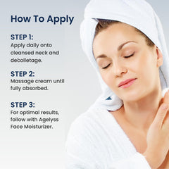 Agelyss Neck Firming Cream pepha-tight ingredient depiction signals firming-inspired benefits.