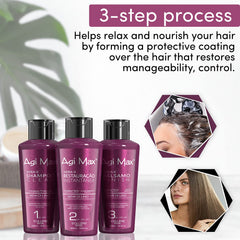 Agi Max keratin step-1 deep clean applied to hair