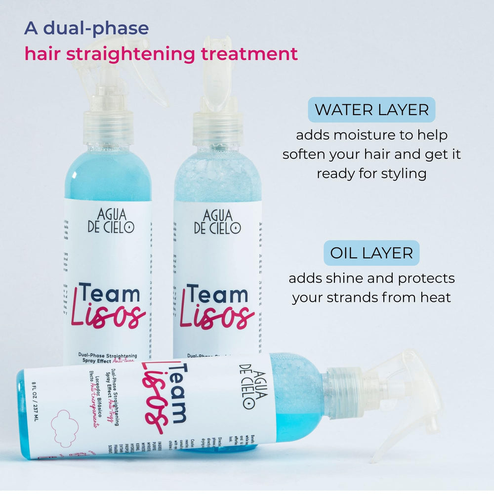 Agua de Cielo Team Lisos anti-frizz shield controls flyaways all day.
