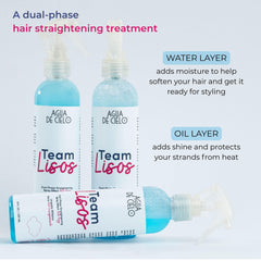 Agua de Cielo Team Lisos anti-frizz shield controls flyaways all day.