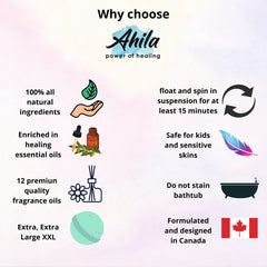 Ahila power of healing bath bombs packaging wrapped for gift-ready presentation and freshness