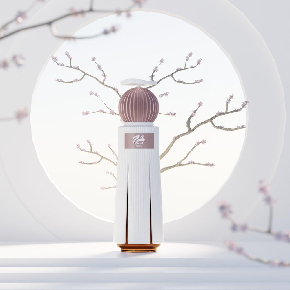 Ahmed Al Maghribi Marj notes roses and spices bloom on skin.