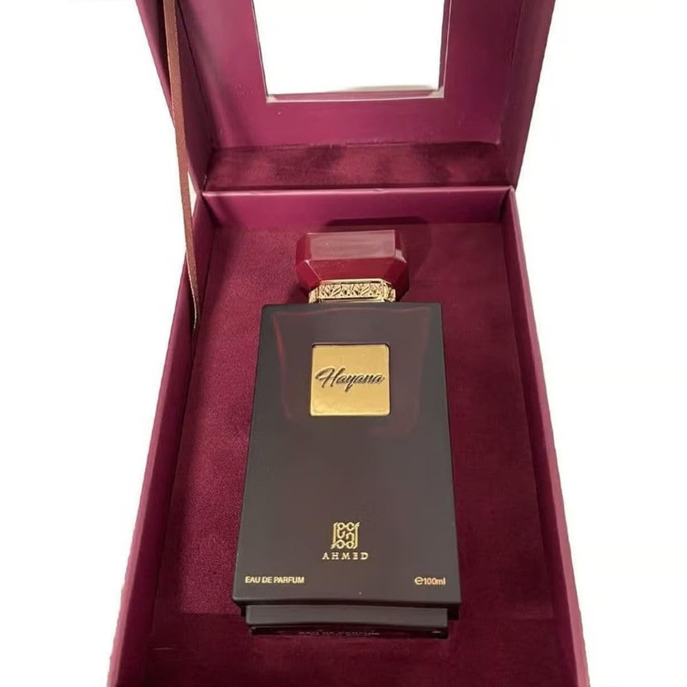 AHMED HAYANA base notes of vanilla, musk, amber add warmth and presence.