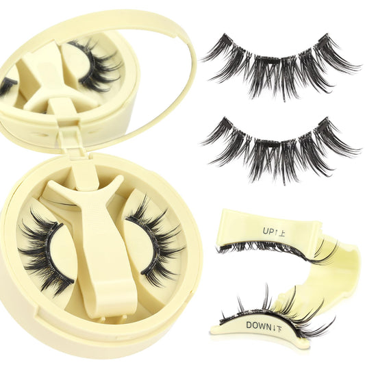 Ahrikiss magnetic lashes set shown in sleek packaging for easy on-the-go application.