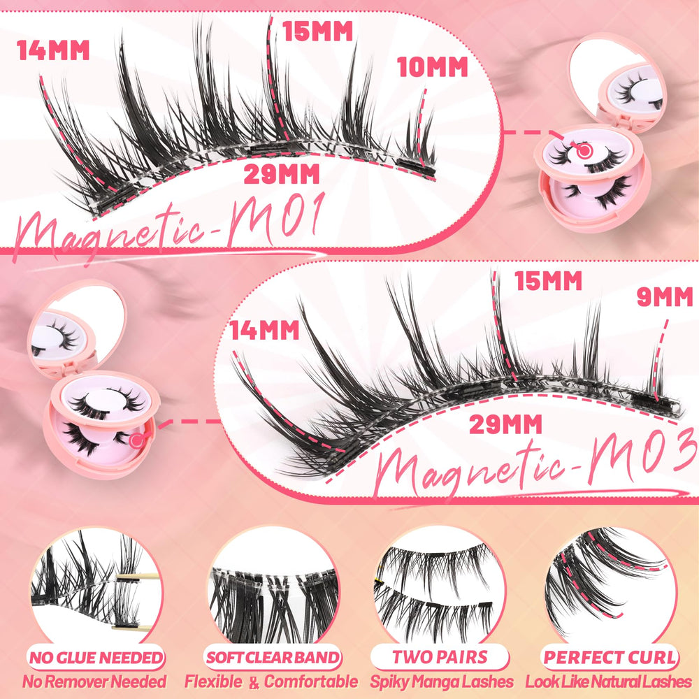 Ahrikiss natural-look magnetic lashes for a soft, enhanced gaze.