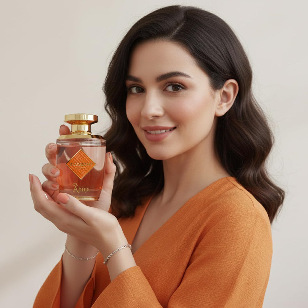AHUJA Blossomy packaging box emphasizes luxury and gifting appeal.