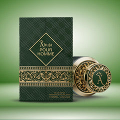 AHUJA Pour Homme geranium detail signaling refined elegance.