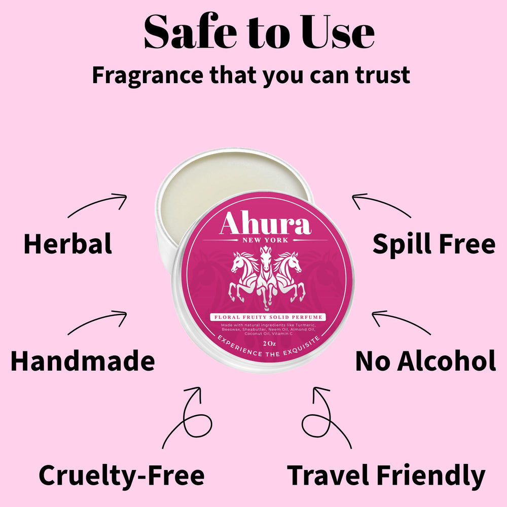 Valentine gift box featuring Ahura solid perfume for a thoughtful present.