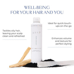 AIIR Dry Shampoo volume-texture adds airy fullness for flat hair.