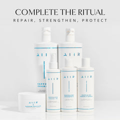 AIIR Sapphire bundle display promoting daily hair ritual for healthy strands.