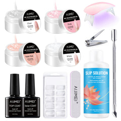 AIJIMEI Solid Builder Gel 15ml Clear for durable nail extensions and smooth application.