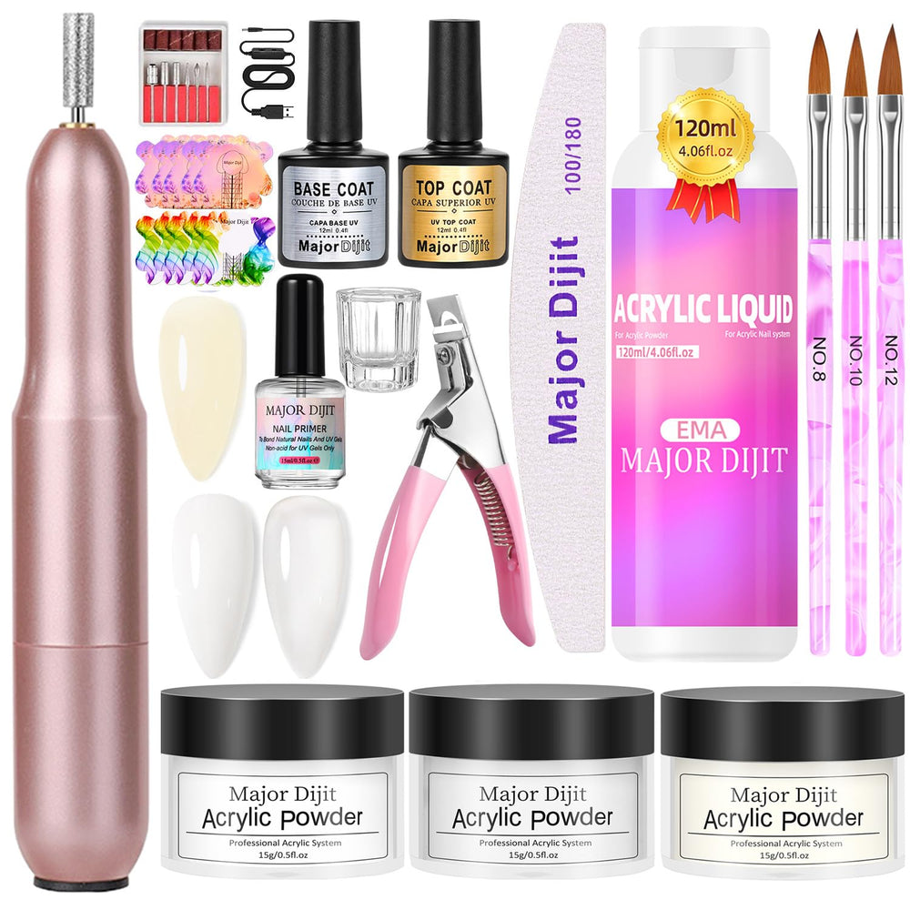 AILALUO acrylic nail kit box shows a complete DIY manicure setup for at-home use