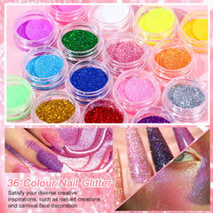 AILALUO glitter powder enhances sparkling nail designs