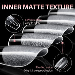 AILLSA coffin nail tips with snug curvature for a natural look