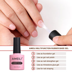 AIMEILI 4-in-1 Nail Gel with strengthening overlay
