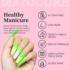 AIMEILI neon blue nail polish swatch, glossy finish preview.