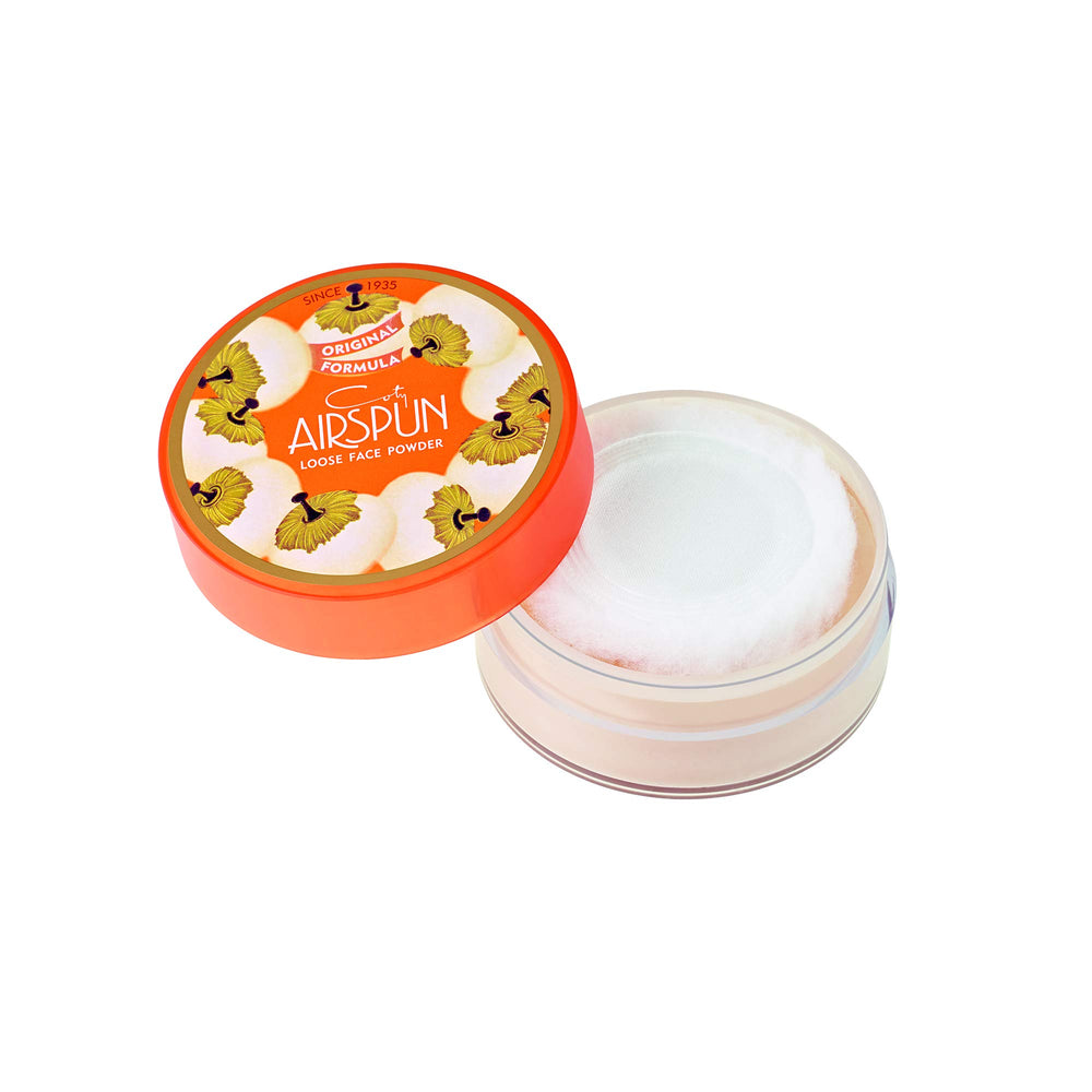 Airspun powder puff applicator showing easy application and setting power.