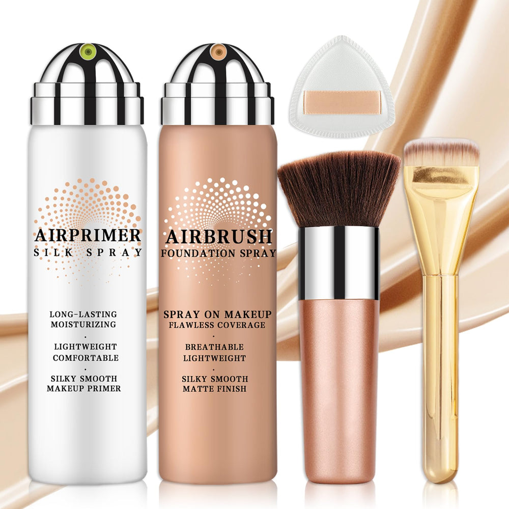 AIUEO airbrush foundation bottle pour for smooth, even coverage.