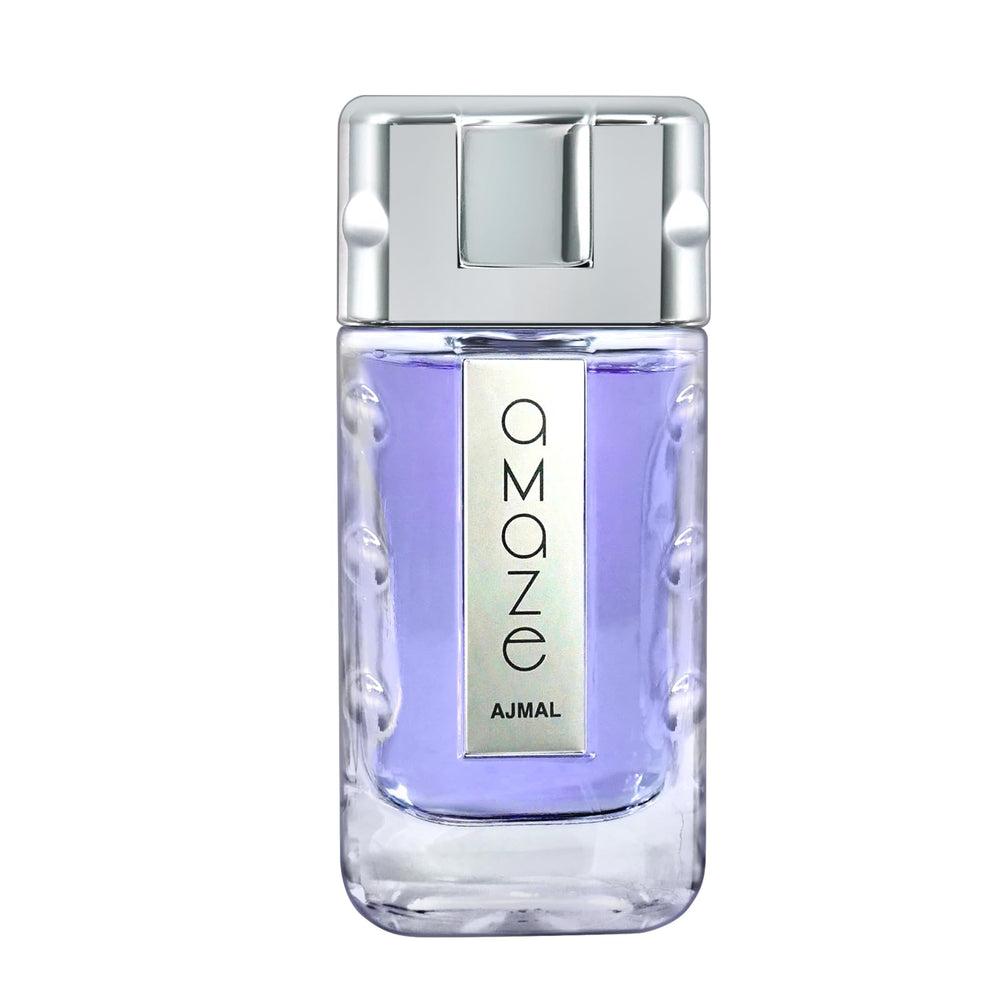 Ajmal Amaze bottle front view for a bold, long-lasting men’s fragrance.