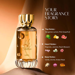 Ajmal My Stellar glass bottle reflection conveys sophistication for date nights