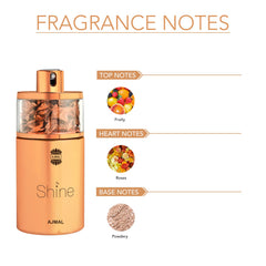 Ajmal Shine EDP featuring peony heart for elegant occasions