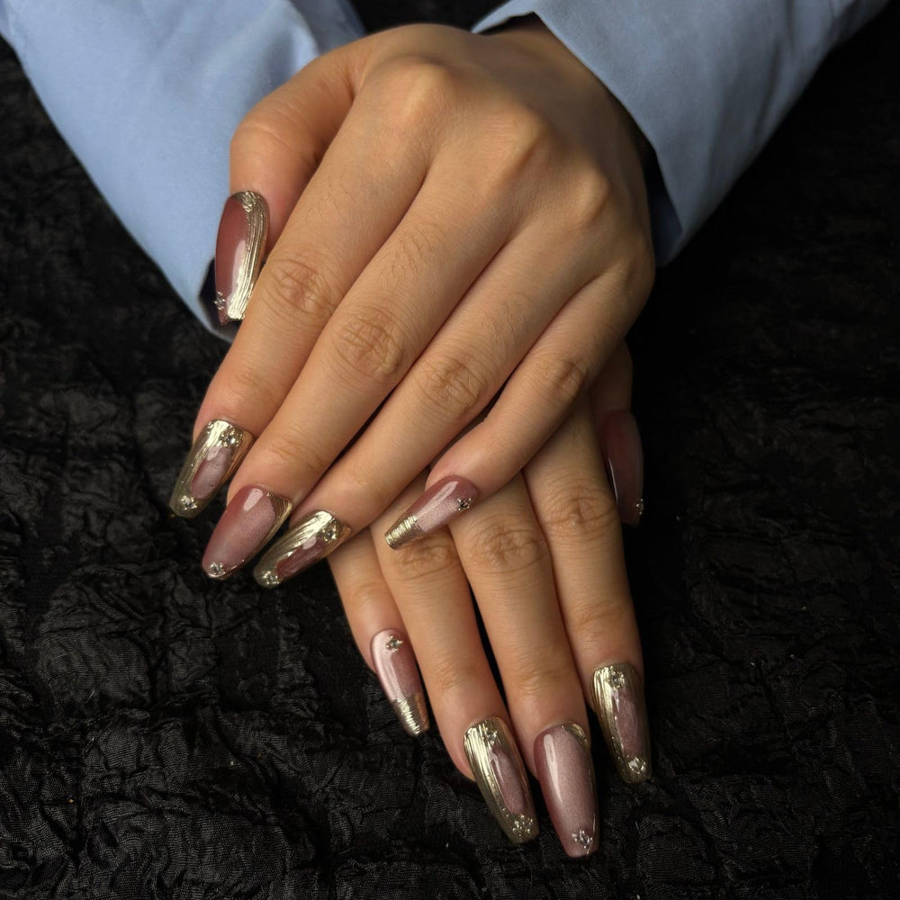 AKA Unicorn handmade 3D textures with cat-eye depth on acrylic nails