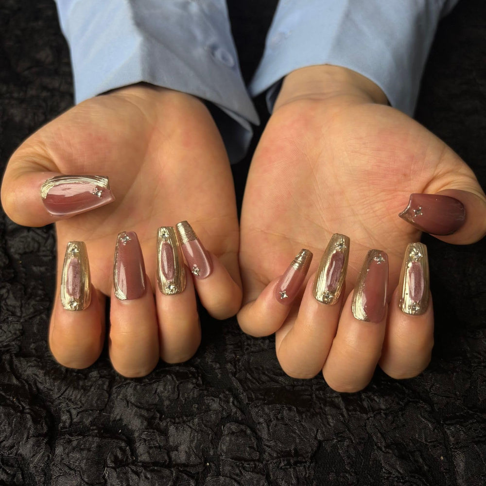 AKA Unicorn medium-long square press-on nails for versatile everyday wear
