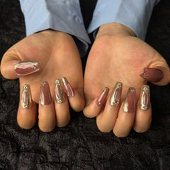 AKA Unicorn medium-long square press-on nails for versatile everyday wear
