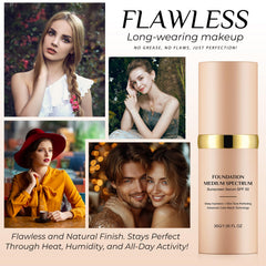 Akareni color-changing foundation on-face application offers a smooth, natural finish.