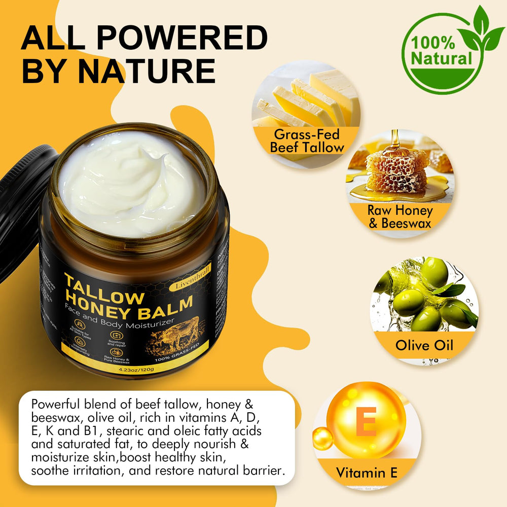 AKIICHI wild raw honey beeswax ingredients shot emphasizing natural nourishment.