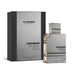 Al Haramain Amber Oud Carbon Edition bottle, long-lasting fragrance for daily wear