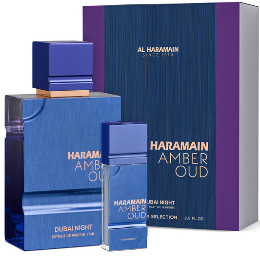 Al Haramain Amber Oud EDP 75ml bottle for unisex day and night wear.