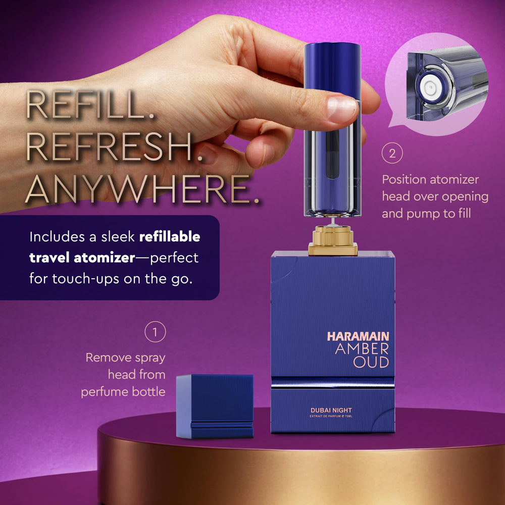 Al Haramain Amber Oud liquid glows with depth and warmth.